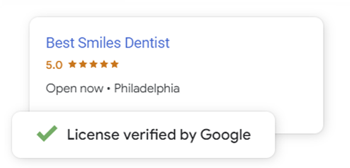 Google License Verified block indicating trusted Health Providers- Direct Strategies